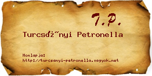 Turcsányi Petronella névjegykártya